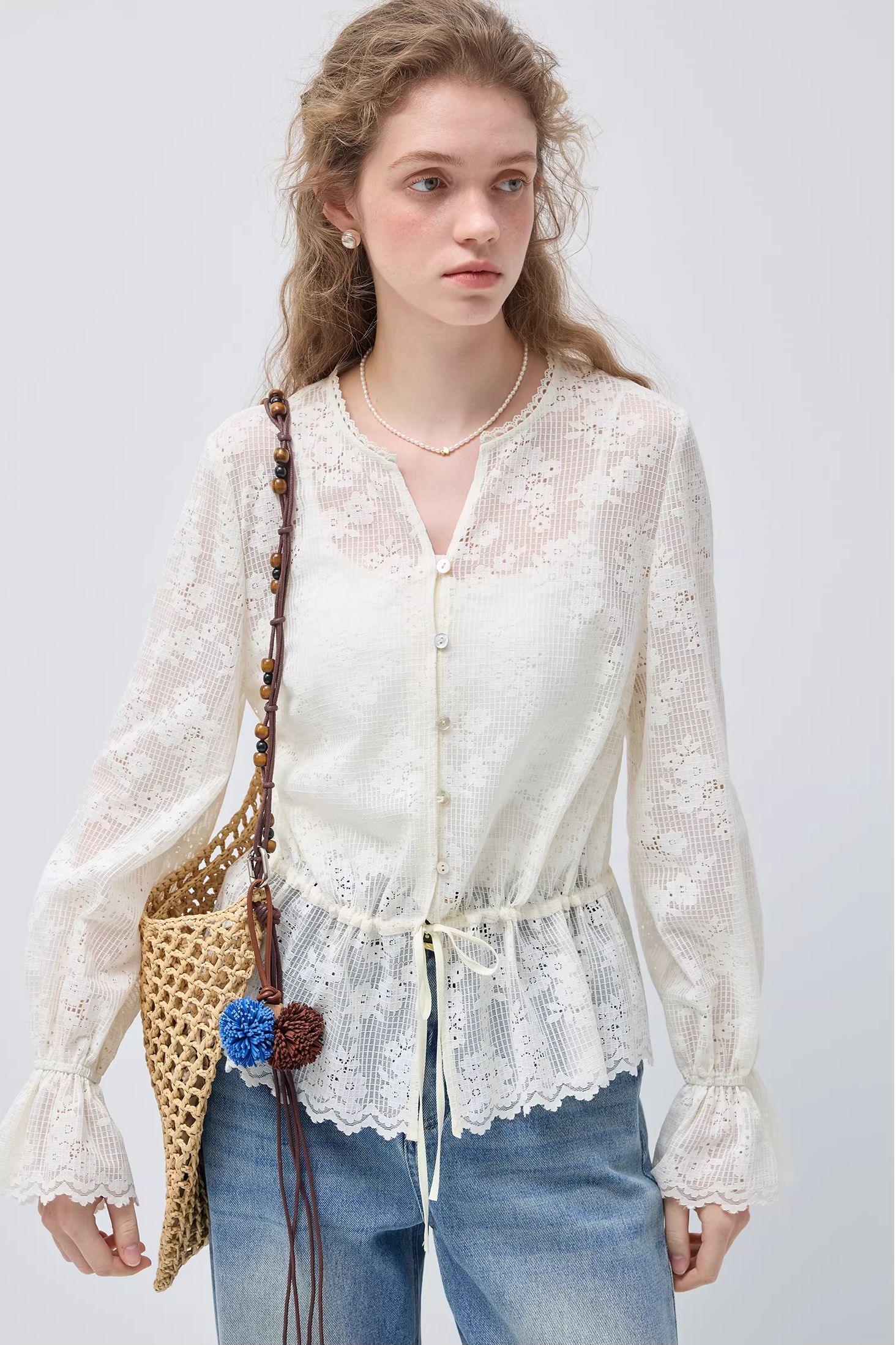 フラワーランゲージライトシャツC3538