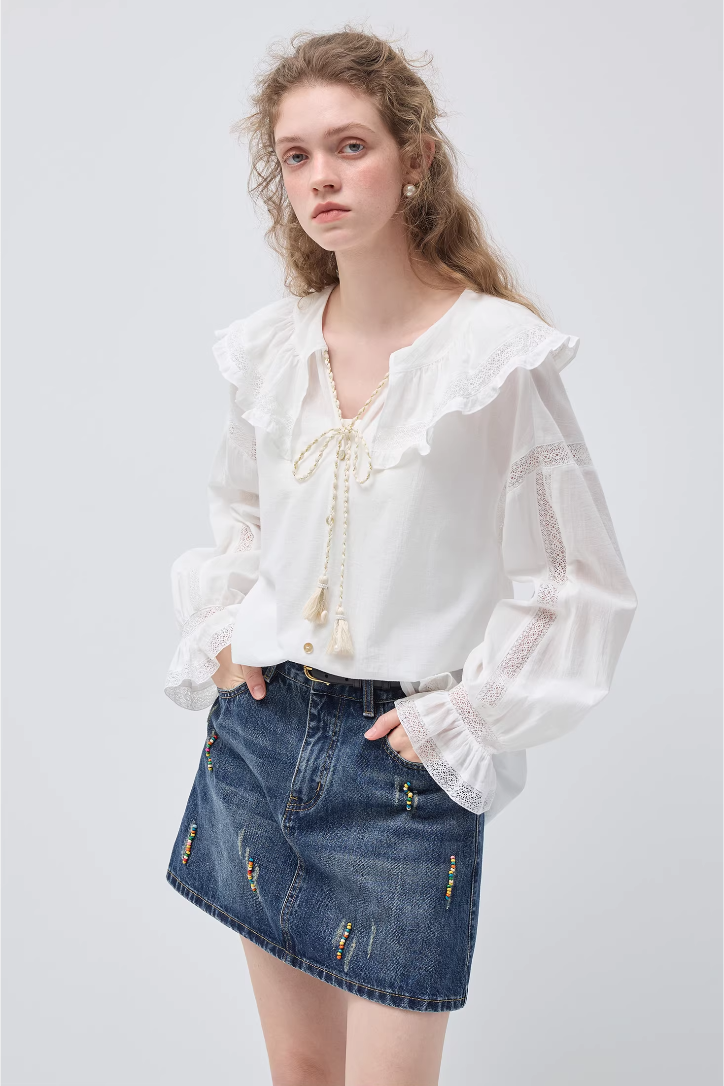 スウィートエレガントフリルブラウスC3541