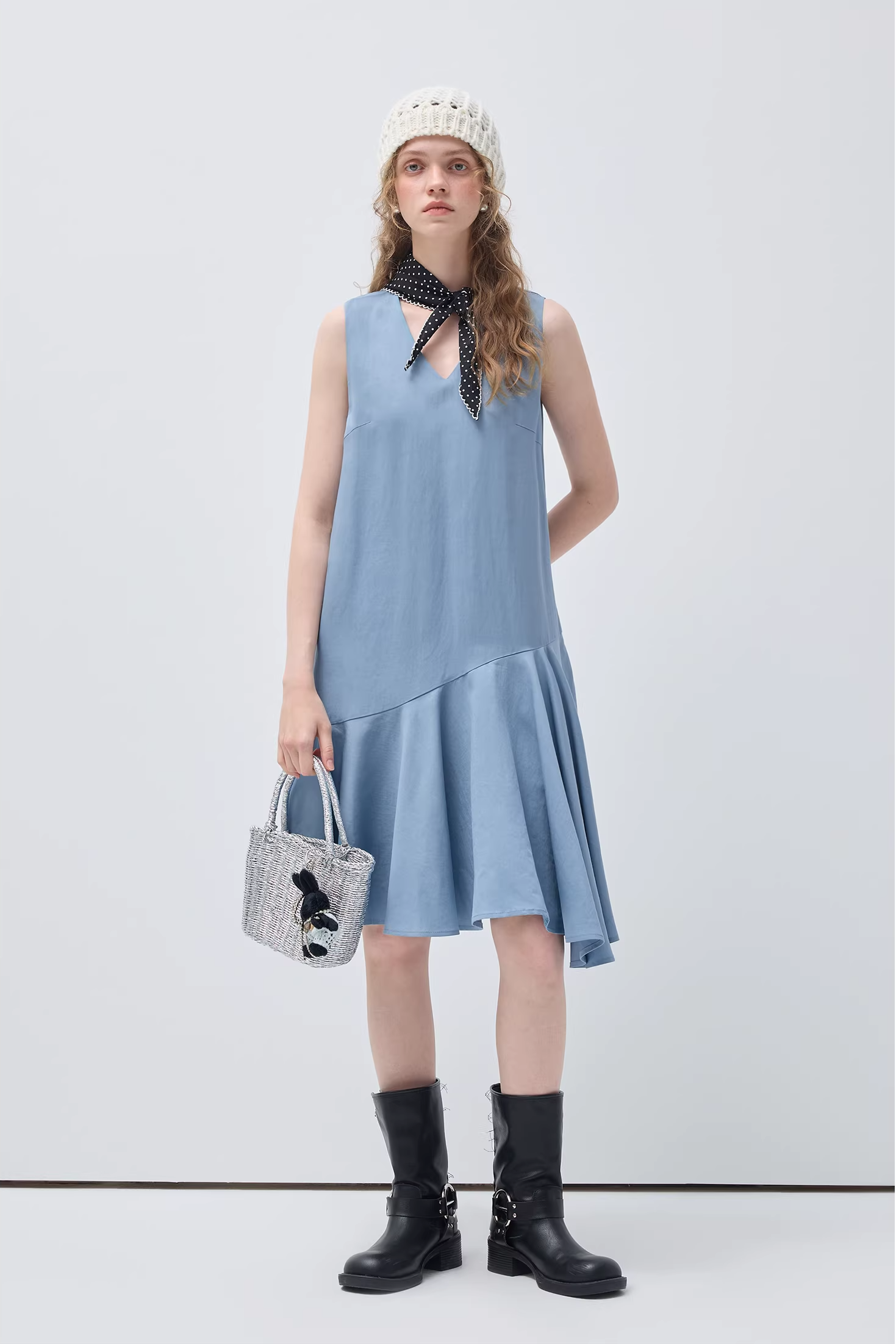 VネックマーメイドスカートC3558