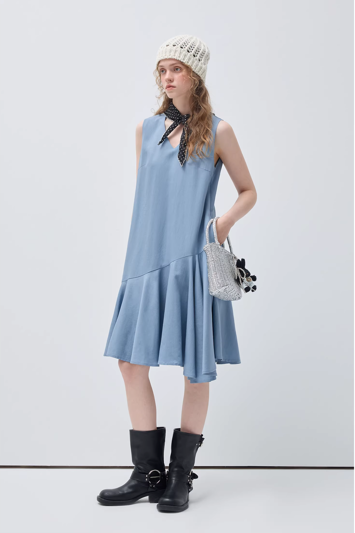 VネックマーメイドスカートC3558