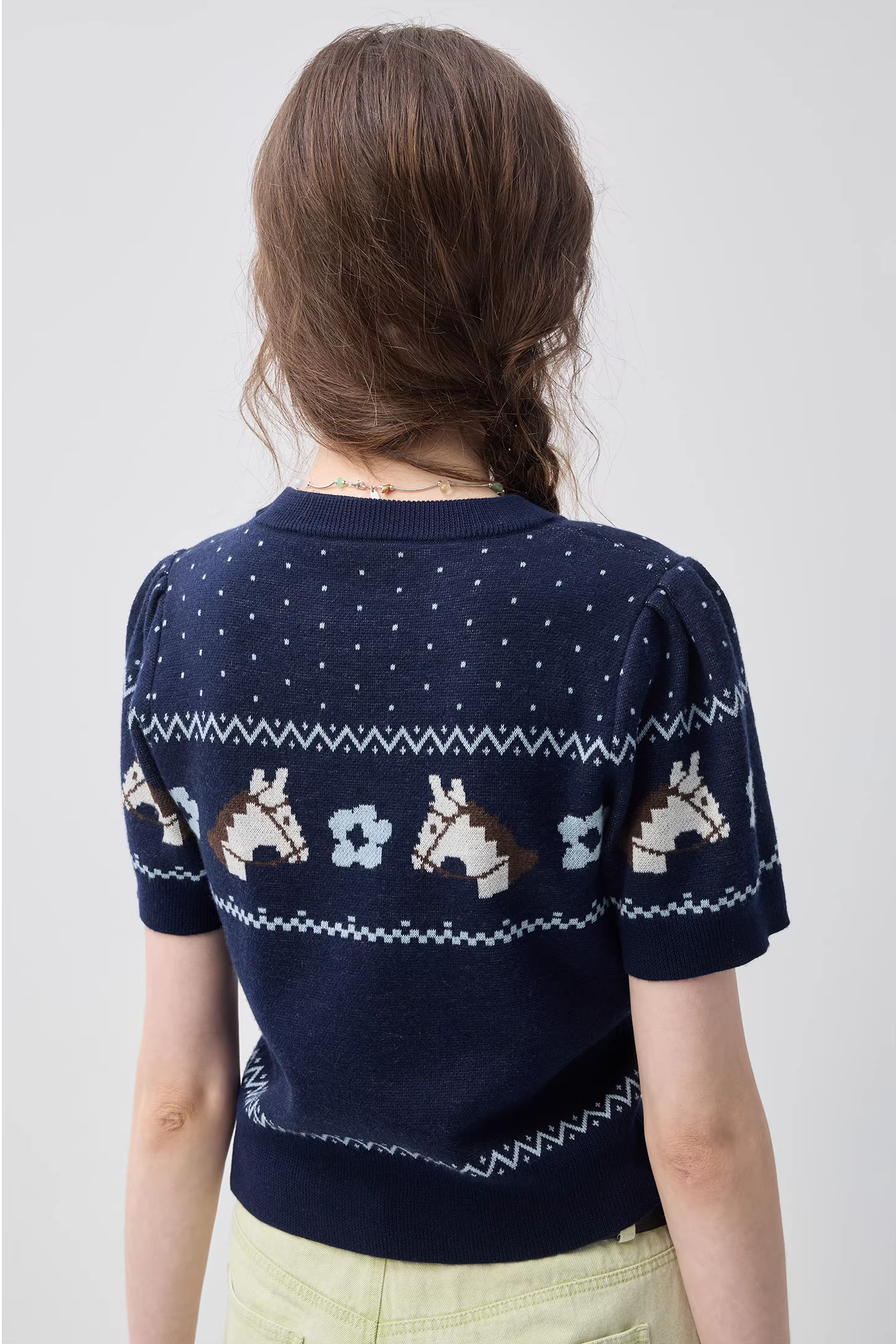 ポニーニットジャカードプルオーバーC3566