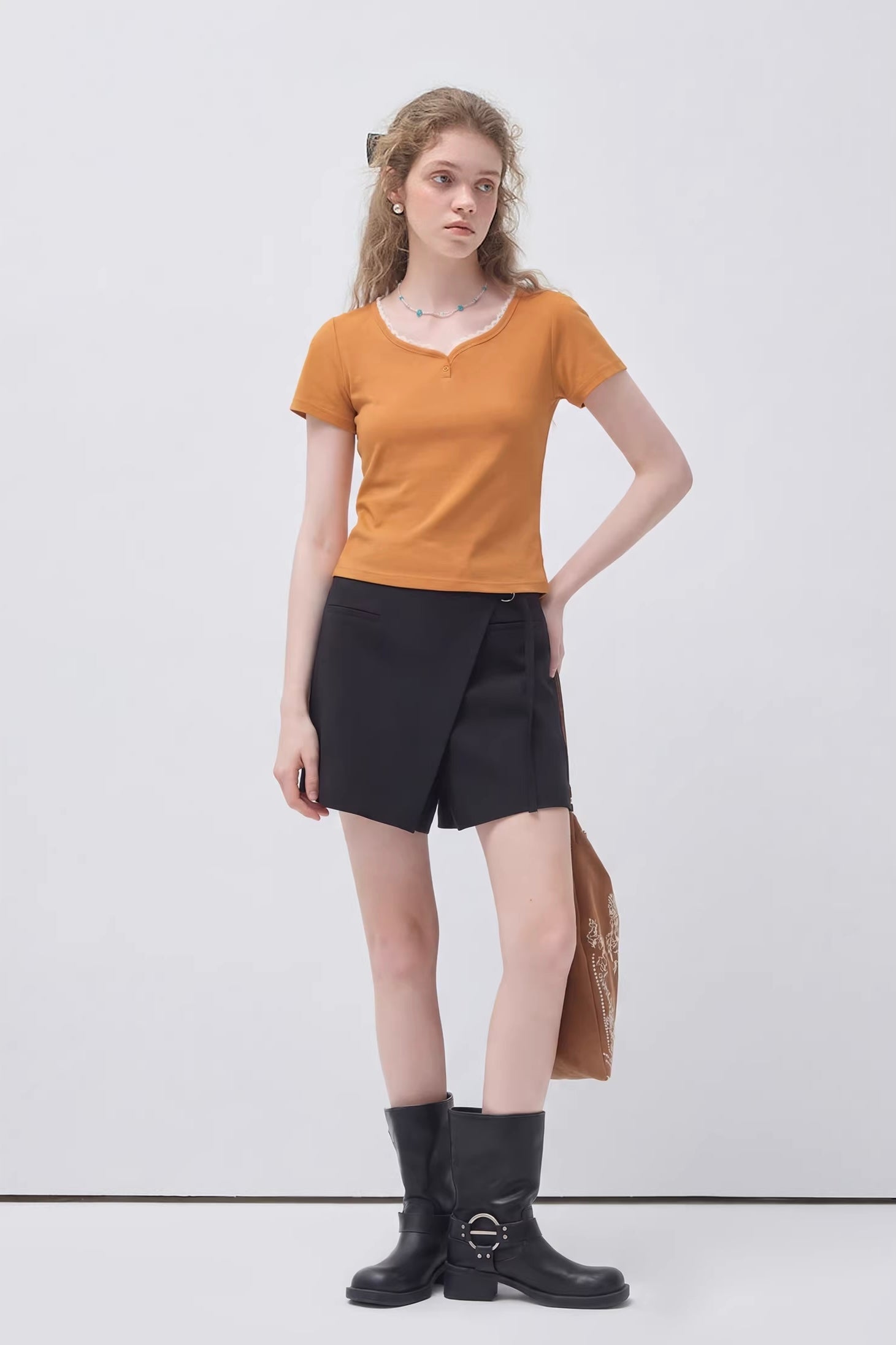 キャラメルスウィートアンドクールレースTシャツC3595