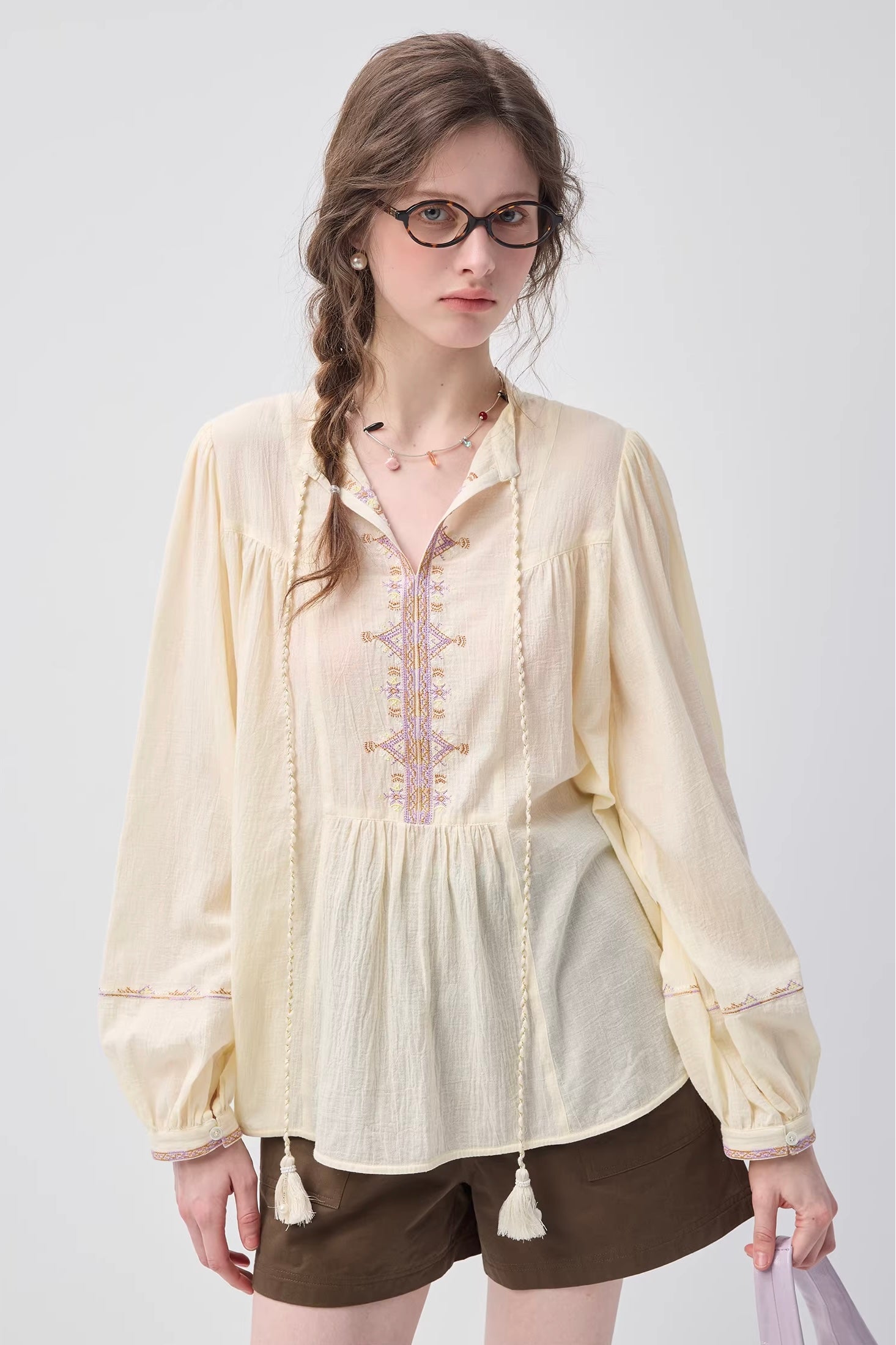 コットンタッセルシャツC3596
