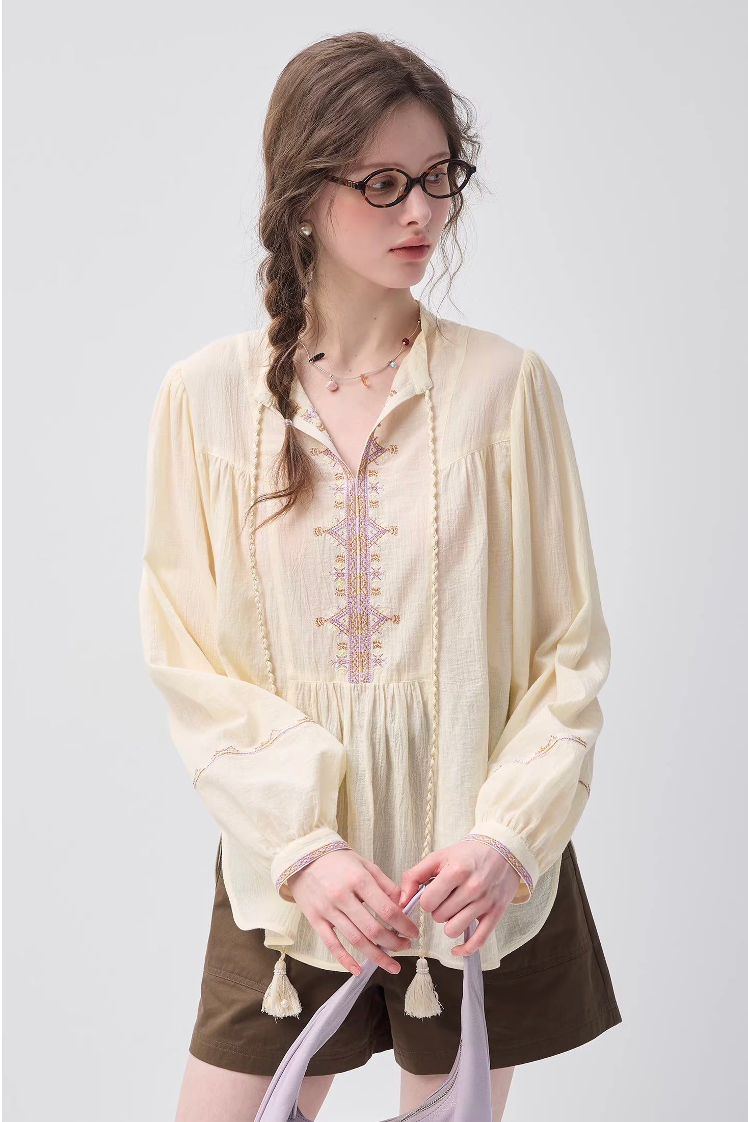 コットンタッセルシャツC3596