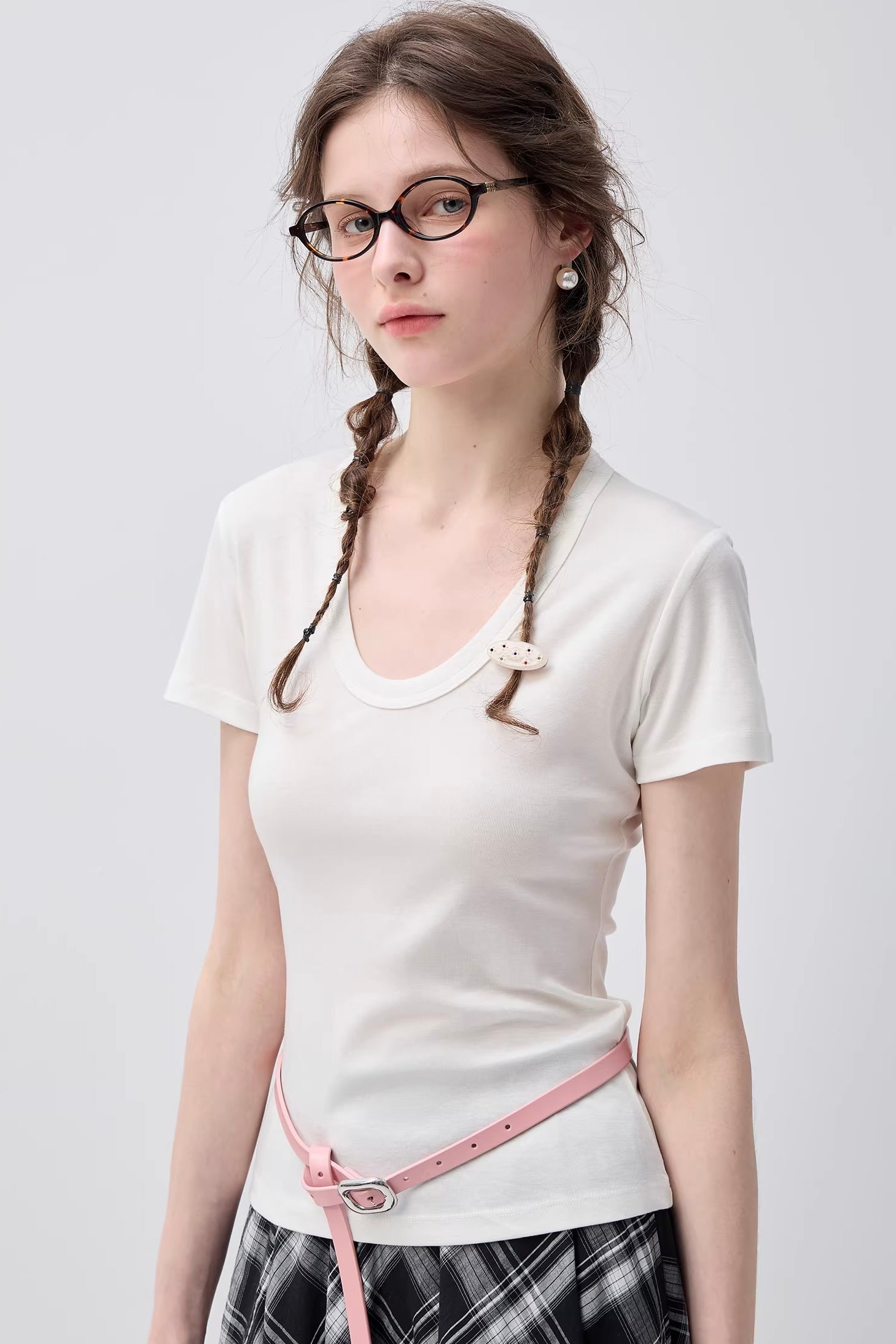 UネックフィットシルエットTシャツC3633