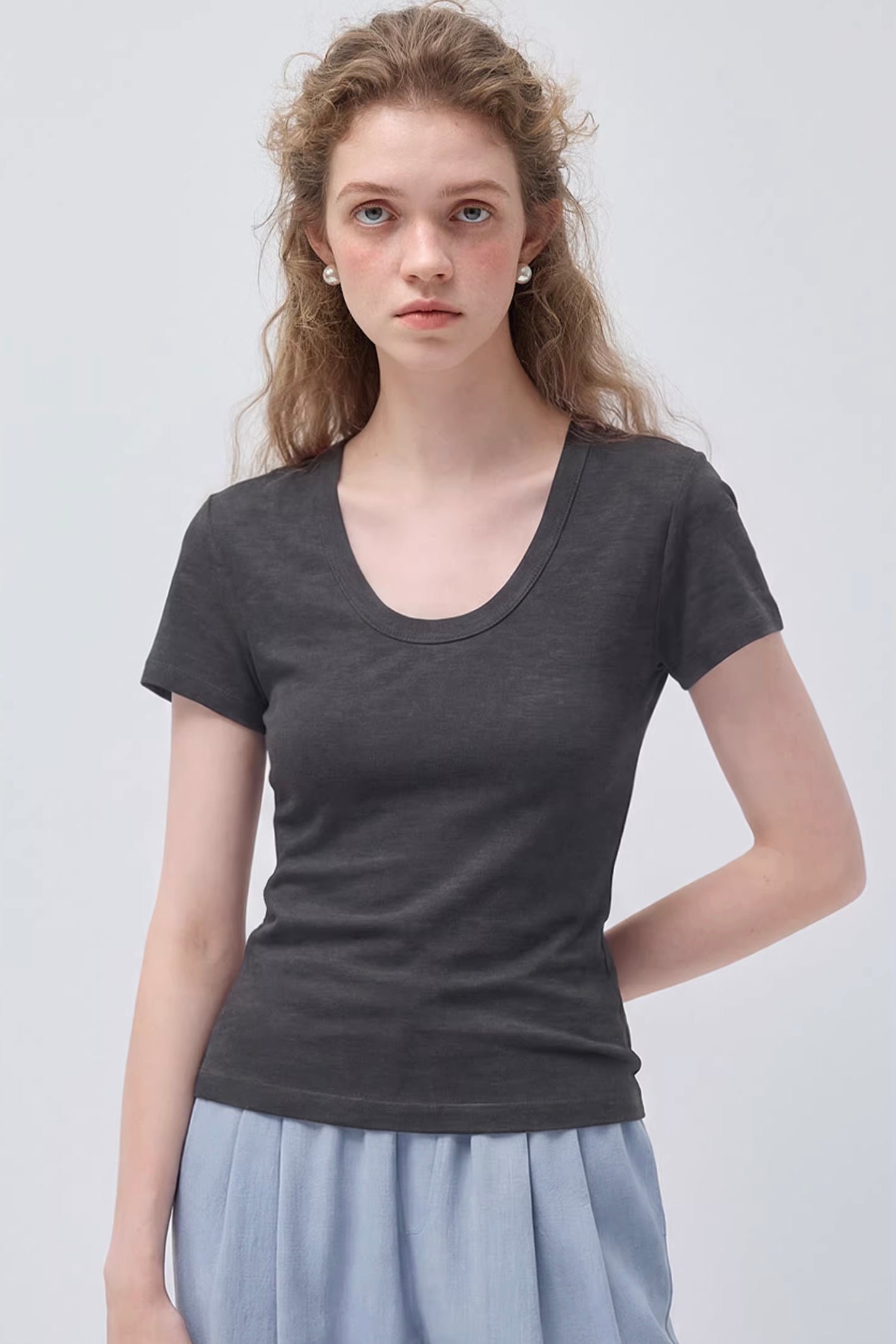 UネックフィットシルエットTシャツC3633