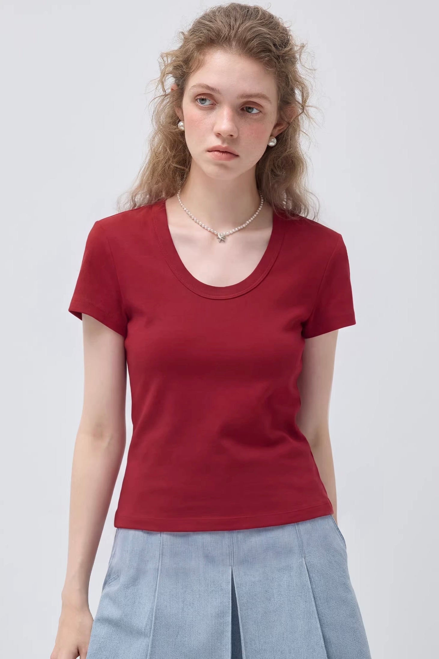 UネックフィットシルエットTシャツC3633