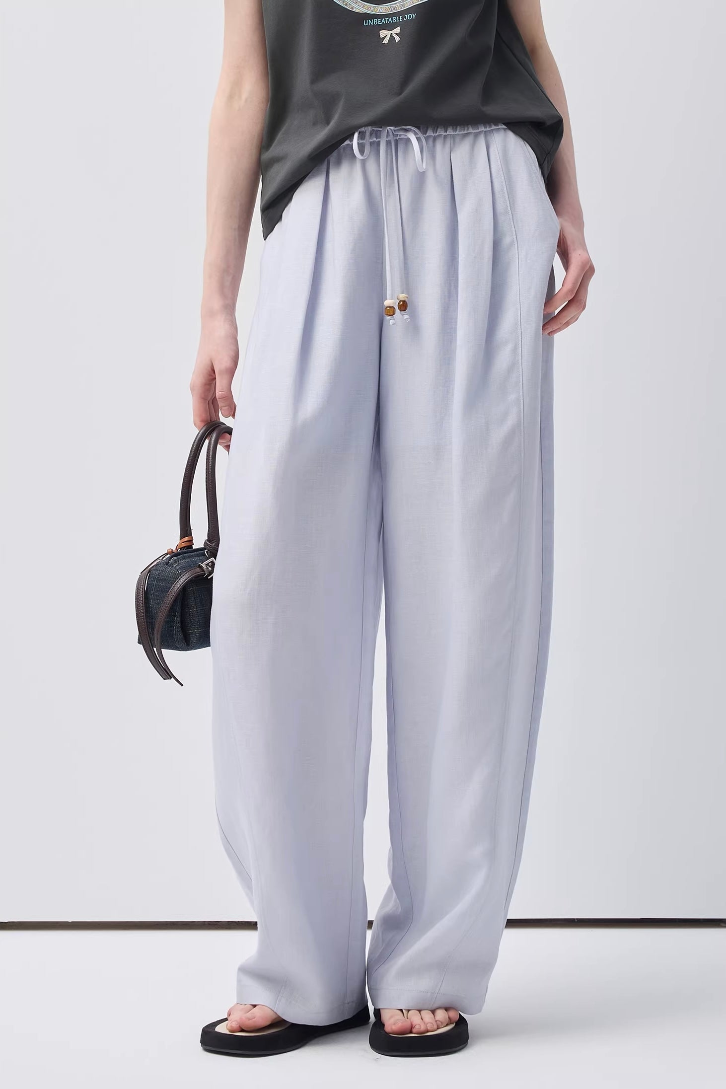 リネンライクドローストリングパンツC3636