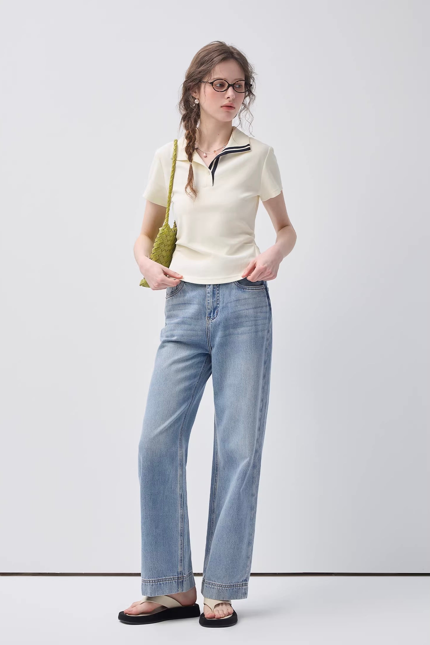 コントラストテープポロカラートップスC3647