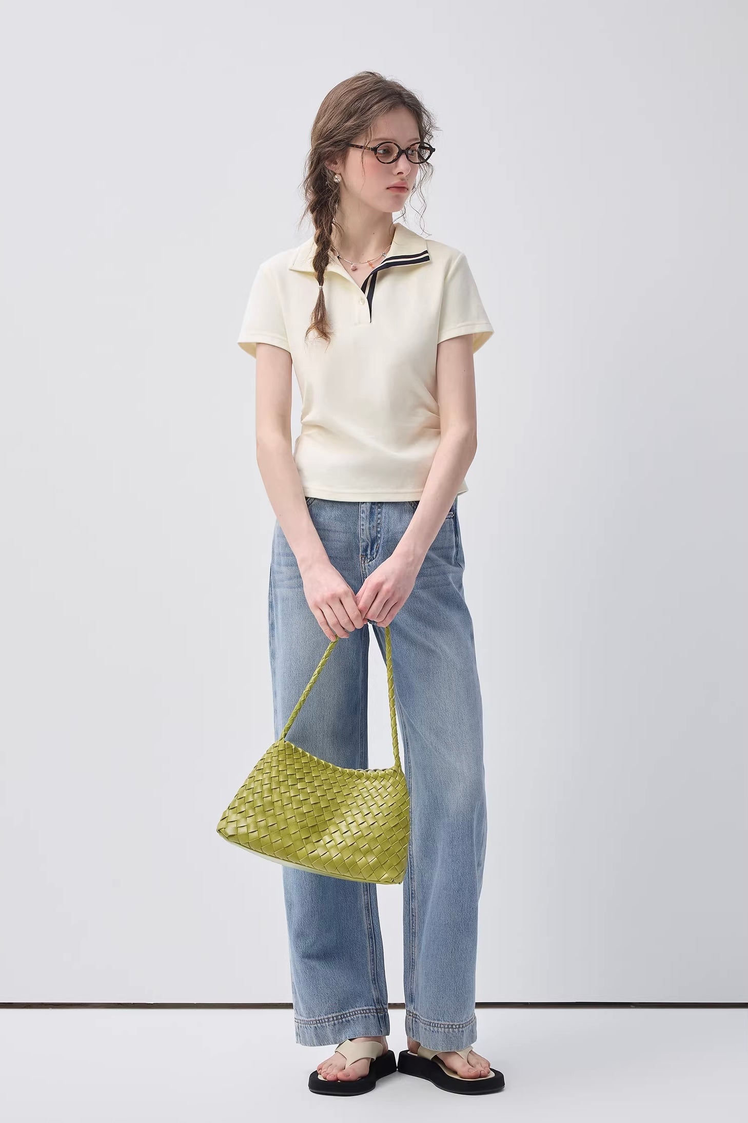 コントラストテープポロカラートップスC3647