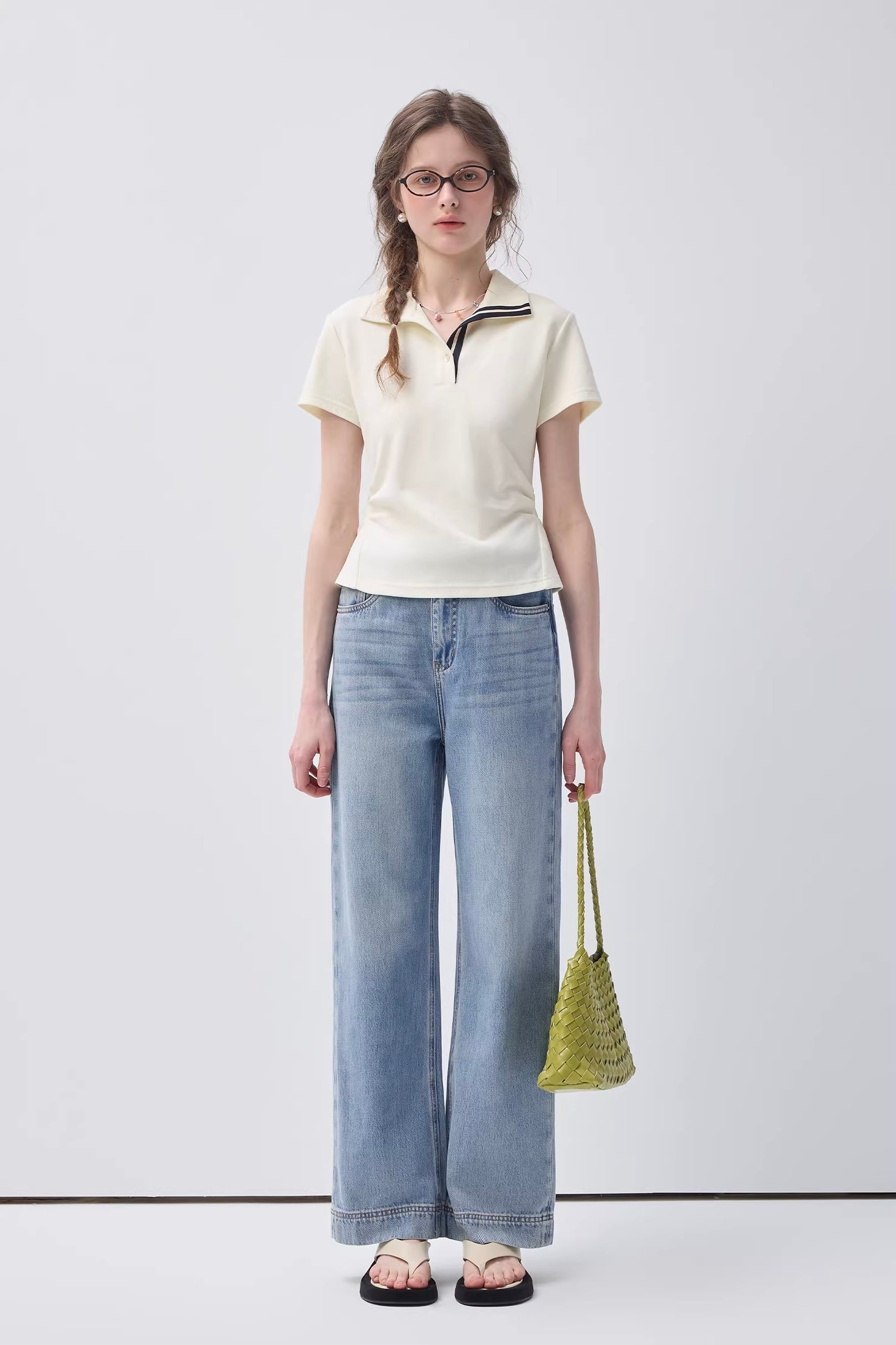 コントラストテープポロカラートップスC3647