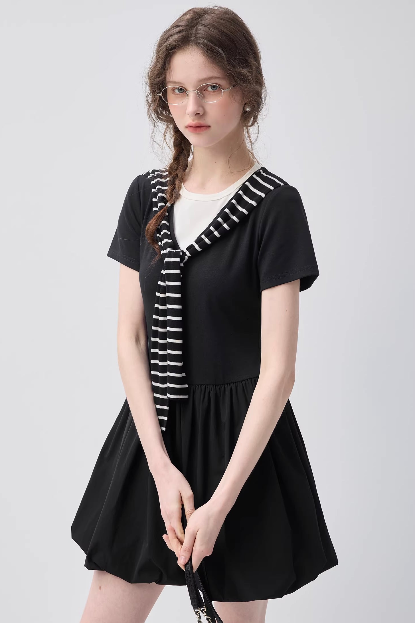 セーラーカラーバルーンワンピースC3656