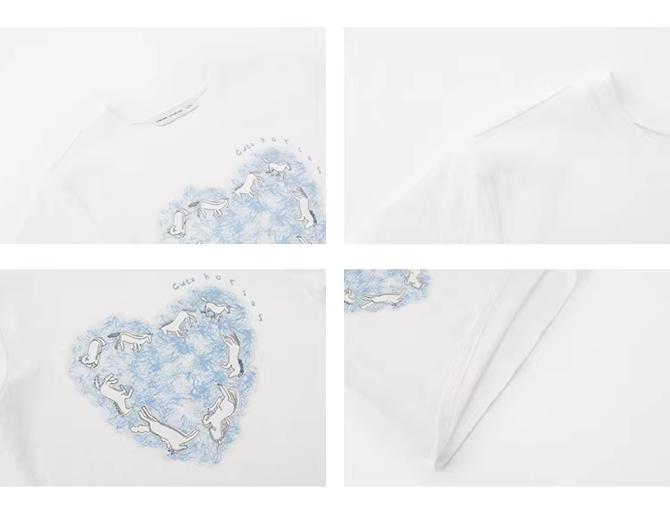 ハート×ポニー プリントTシャツC3714