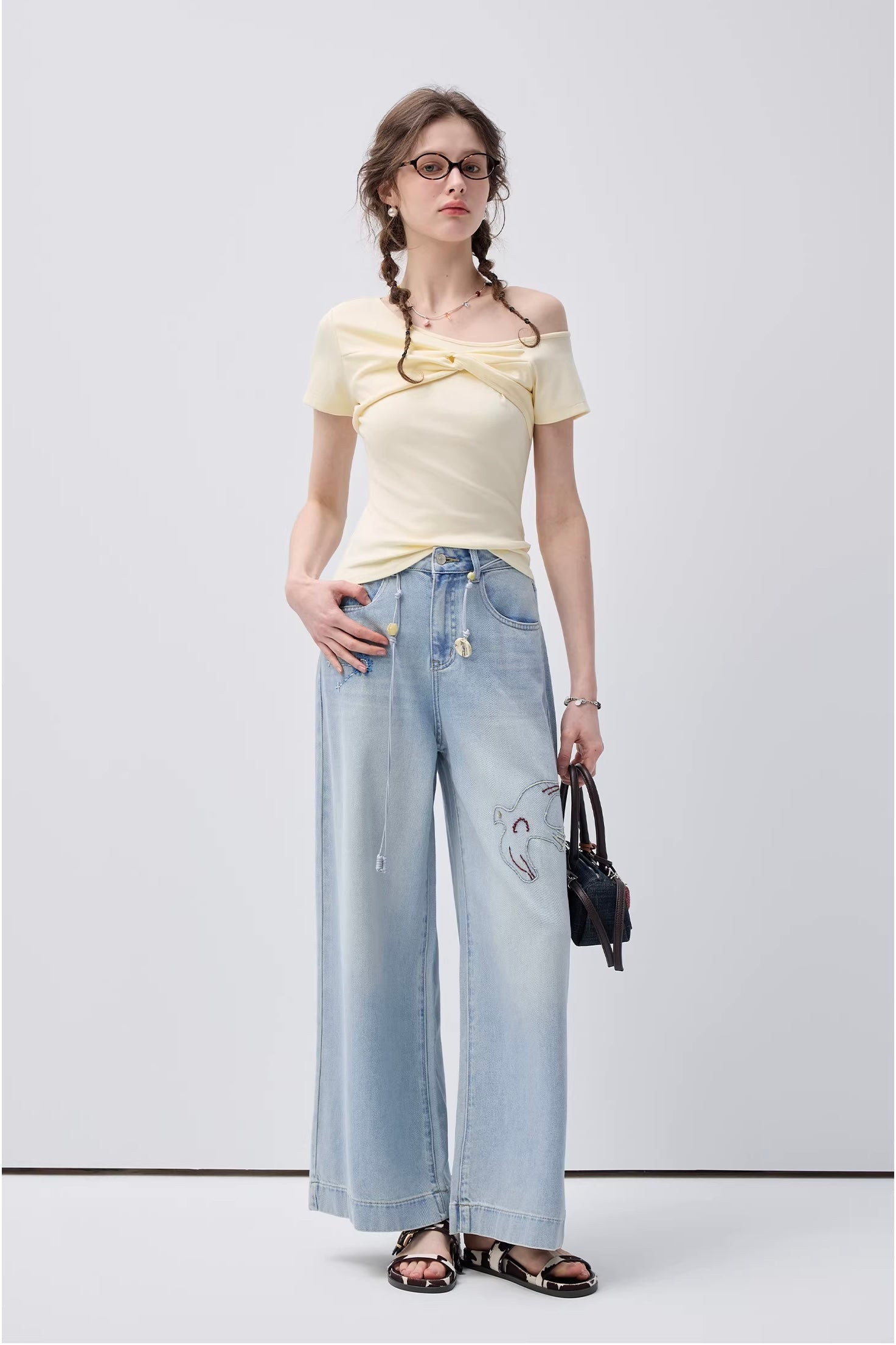 アシメツイストフィットシルエットTシャツC3719