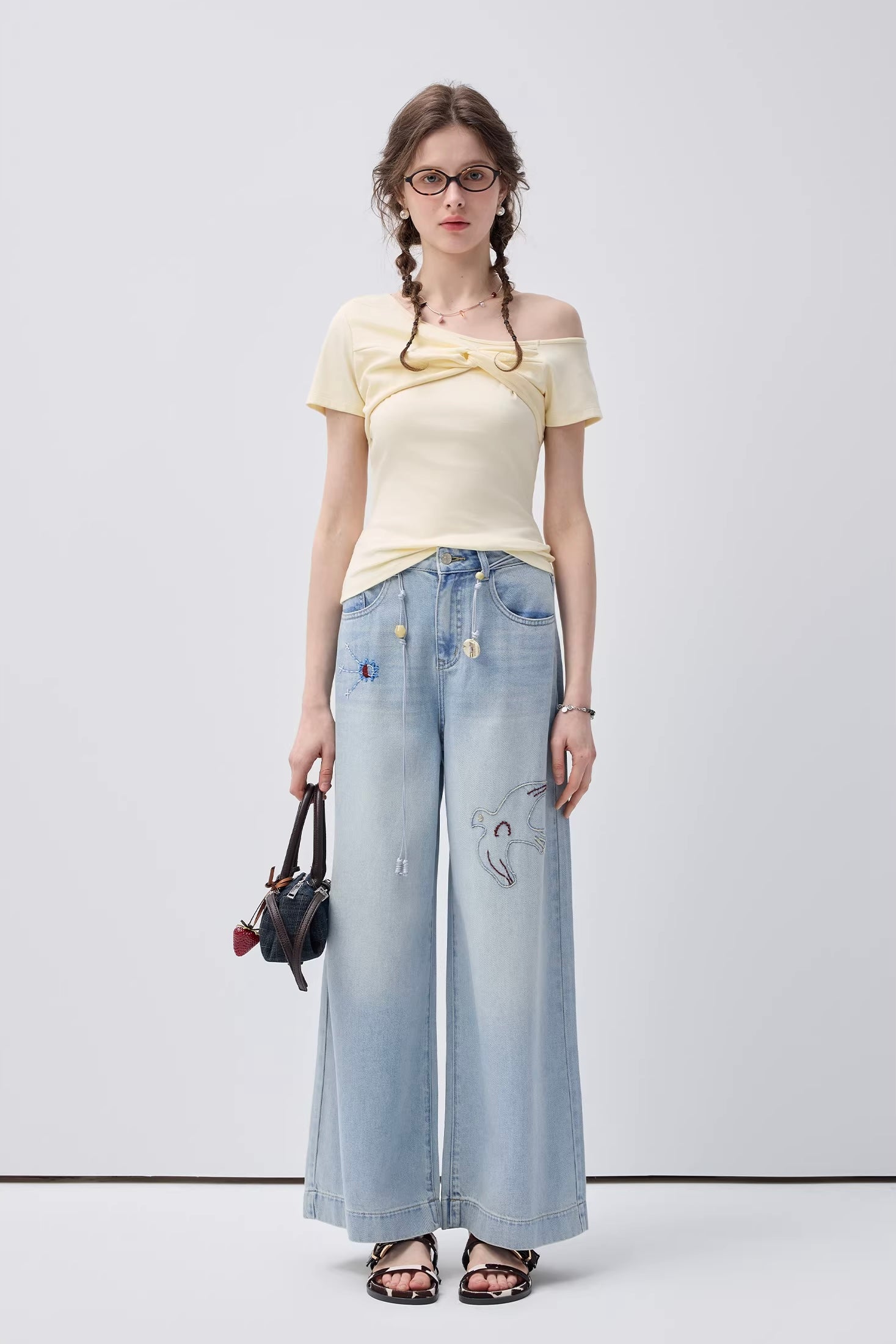 アシメツイストフィットシルエットTシャツC3719