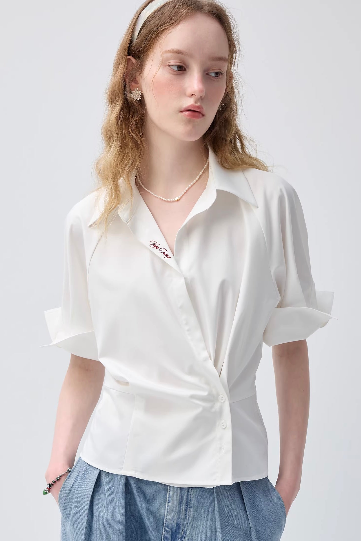 ドレープ ショートスリーブシャツC3750