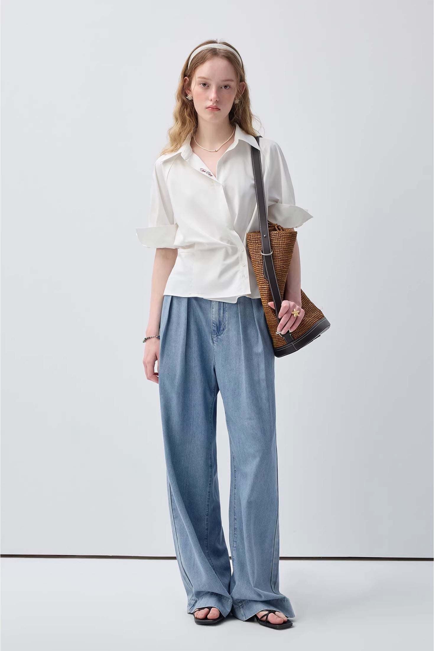 ドレープ ショートスリーブシャツC3750