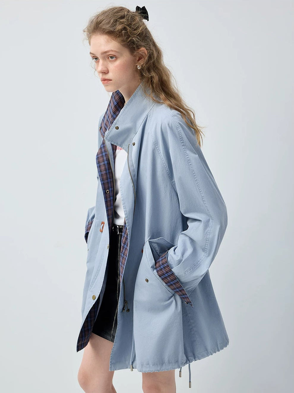 スタンドカラードローストリングジャケットC3474