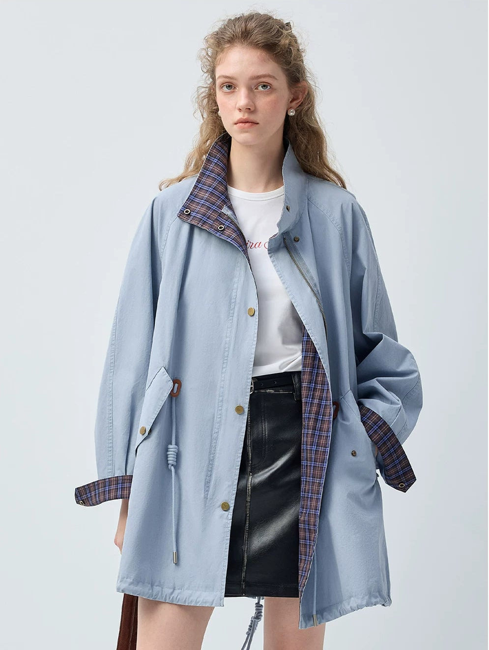 スタンドカラードローストリングジャケットC3474