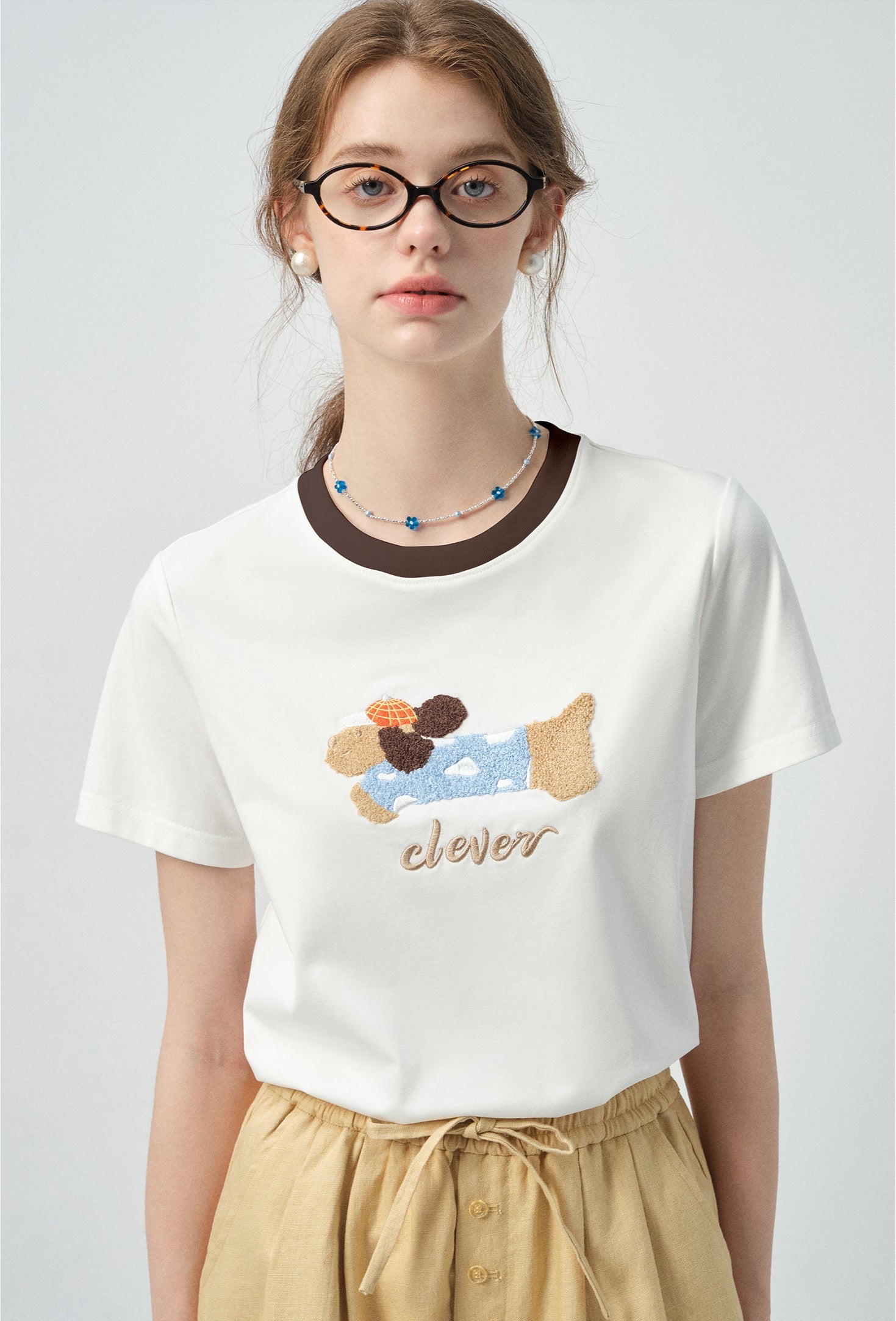 サガラ刺繍TシャツC2902