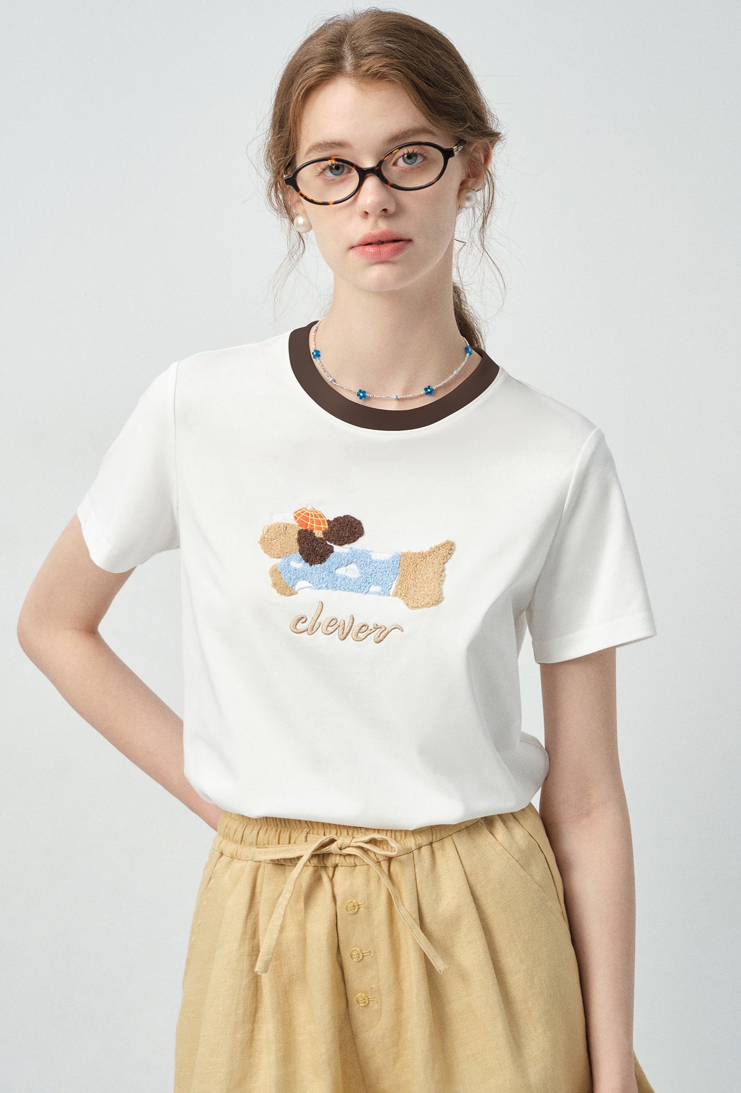 サガラ刺繍TシャツC2902