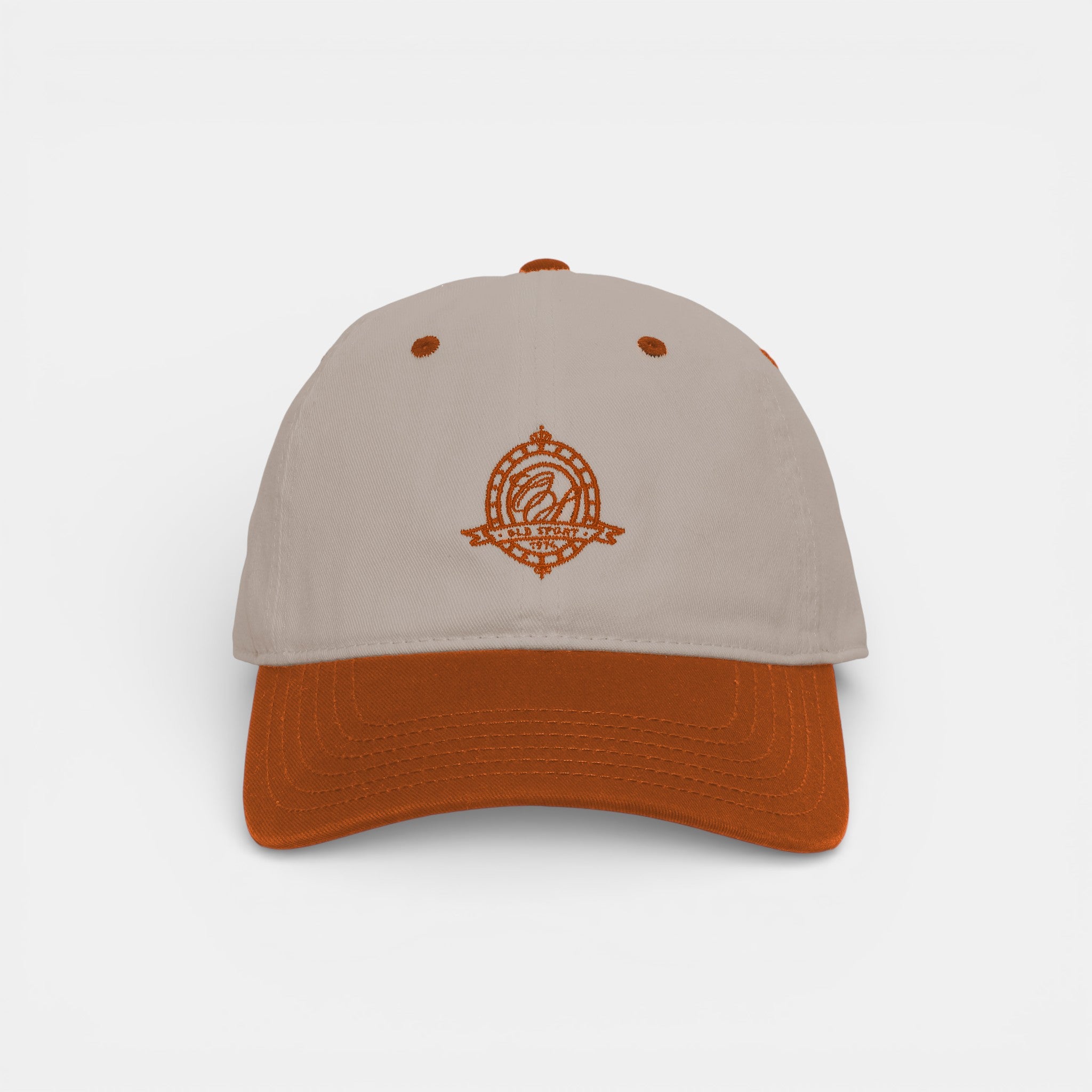 バイカラーエンブレムCAP BEIGE/ORANGE