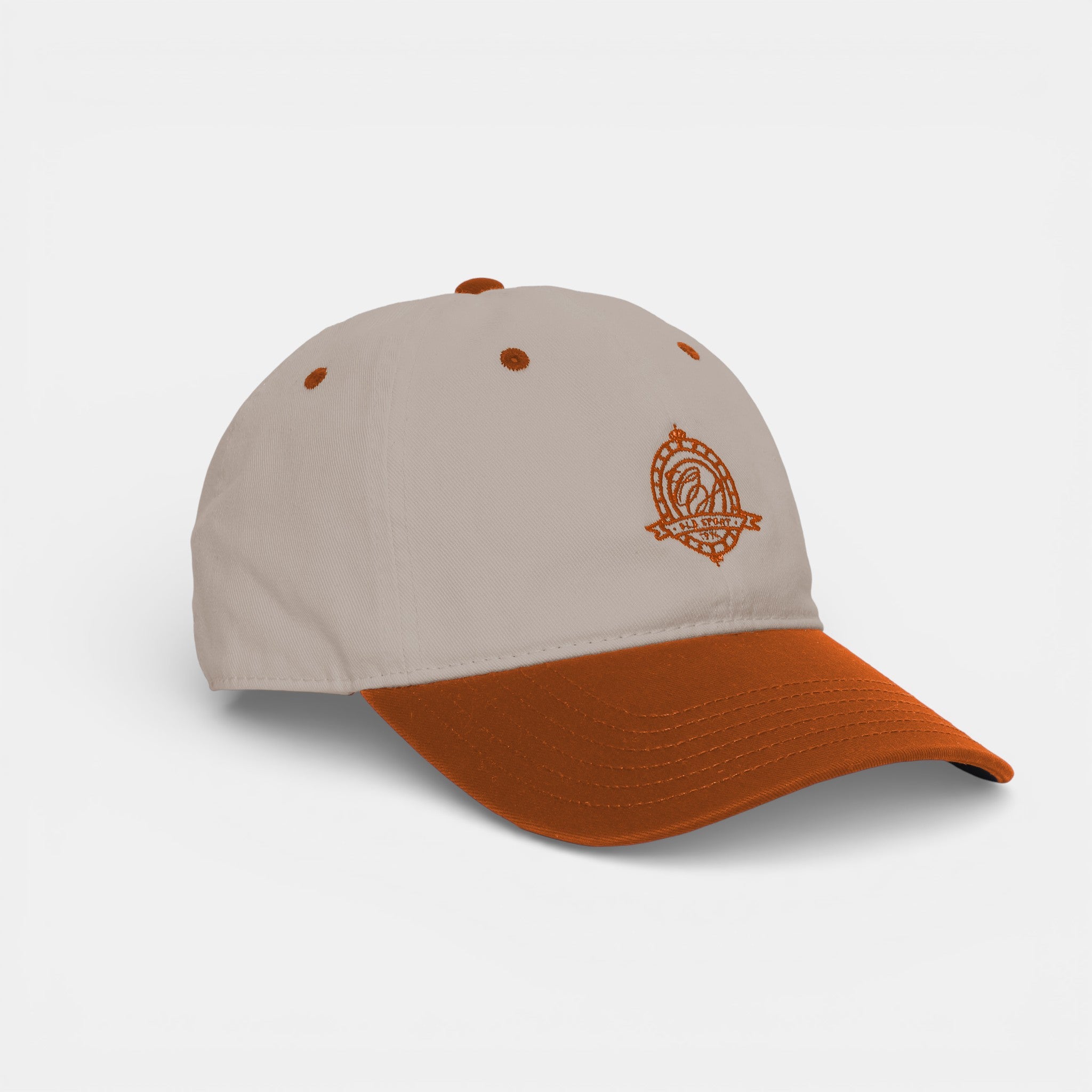 バイカラーエンブレムCAP BEIGE/ORANGE