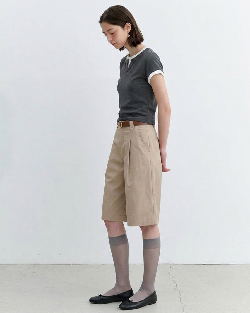 ハイウエストルーズハーフパンツ C3821