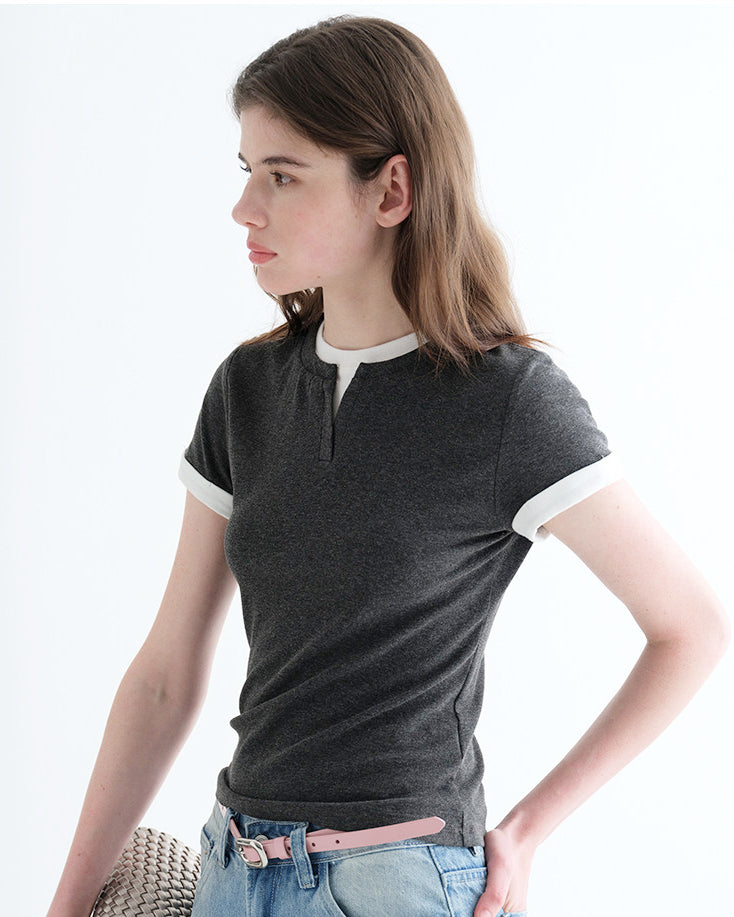 フェイクツーピースTシャツ C3819