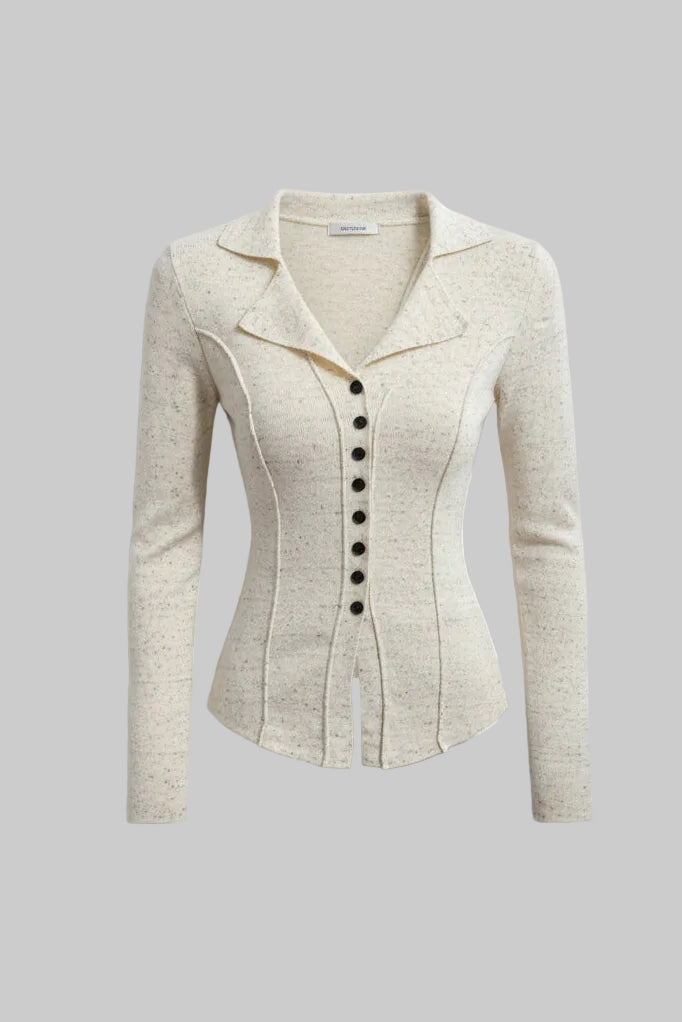 ソフトテーラードリブカーデ × リラックスフレアパンツセット T3005