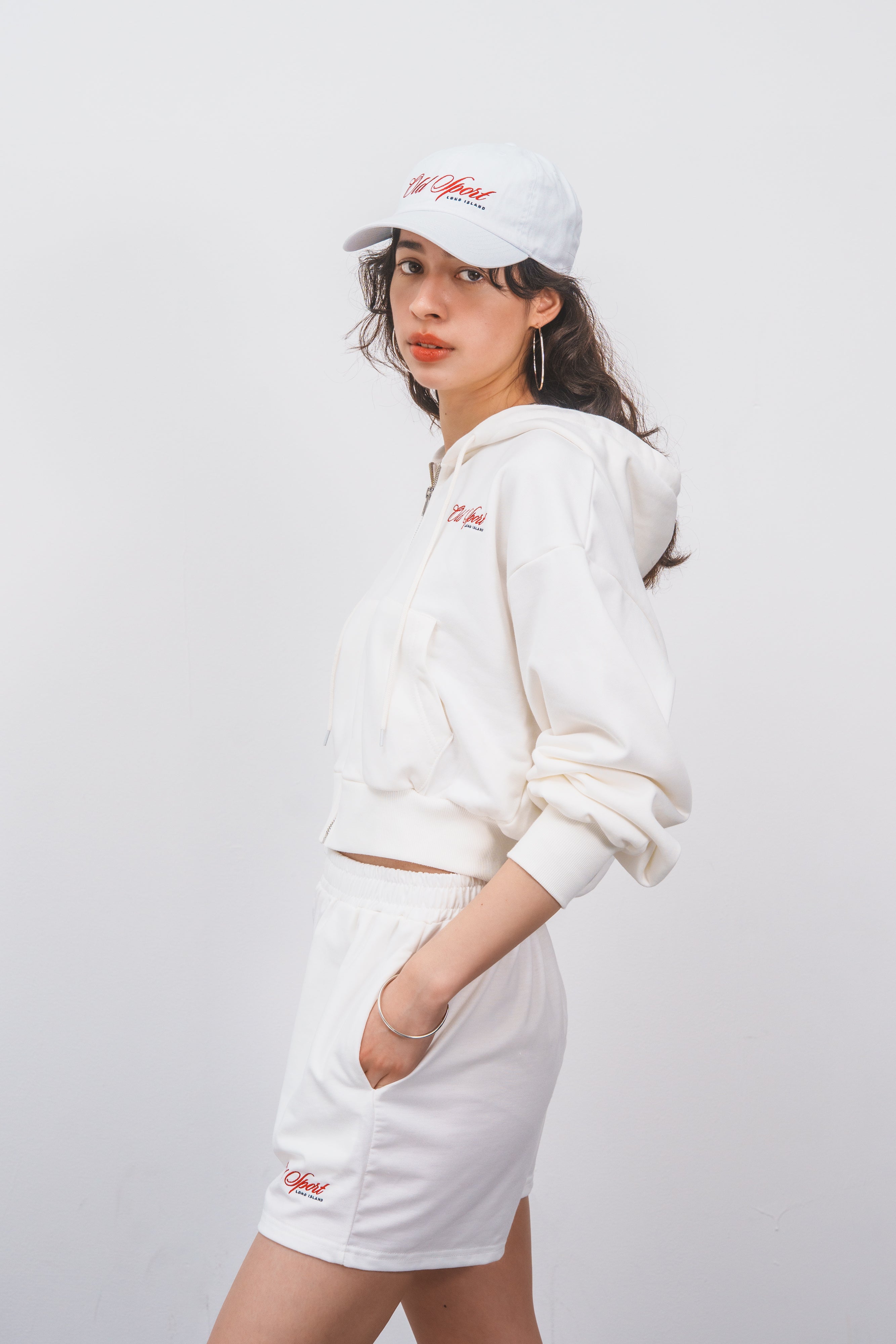 Old Sport ロゴ刺繍CAP WHITE