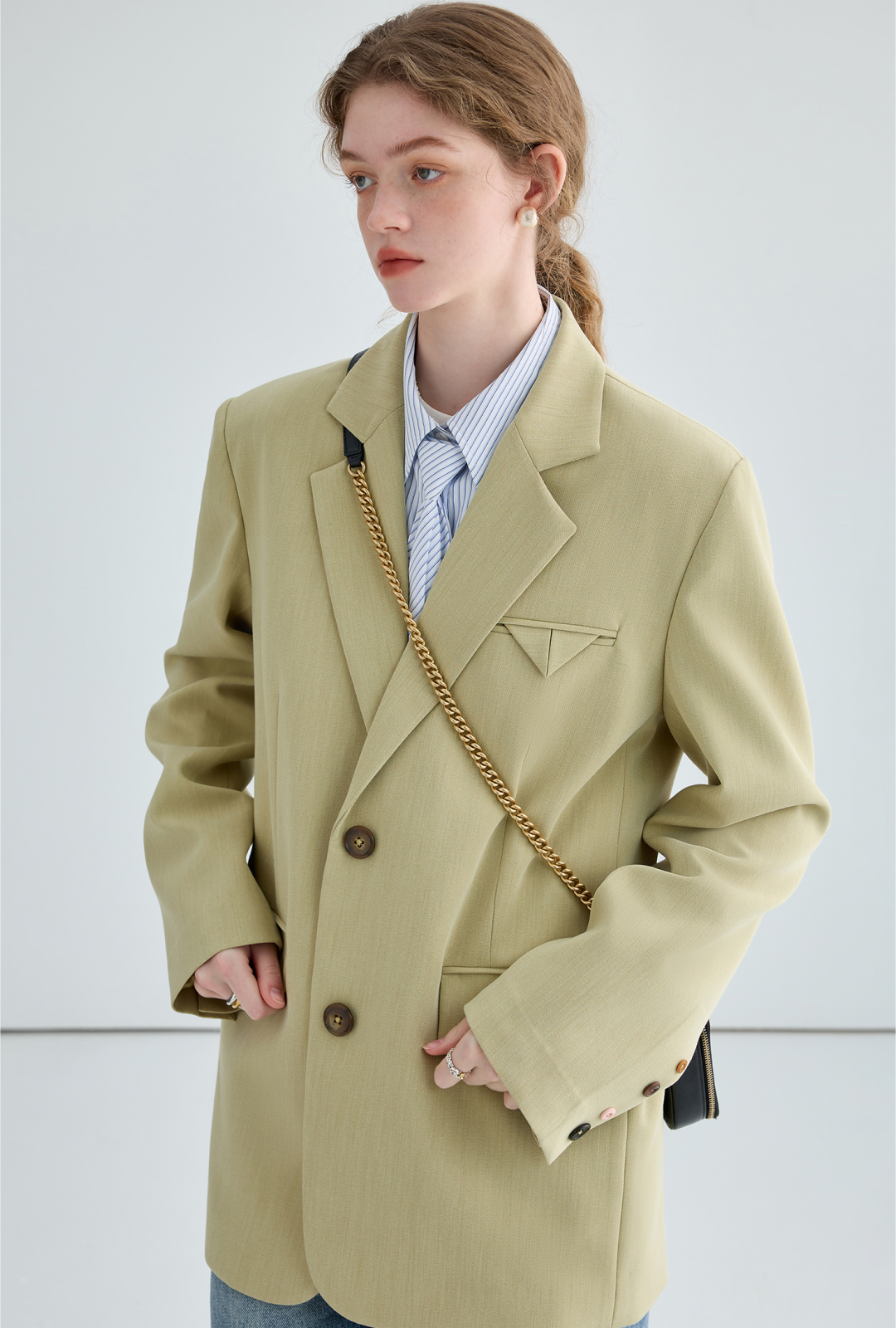 Oversized single spring jacket C0621