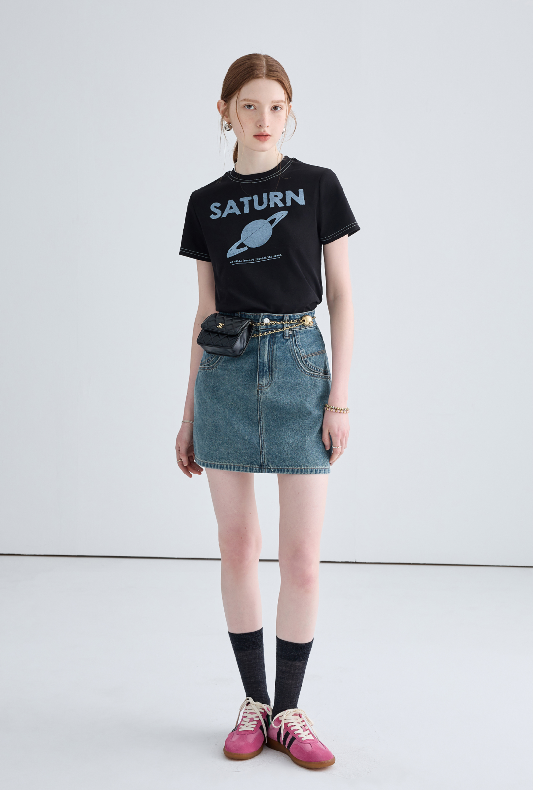 Tight denim short skirt C0813